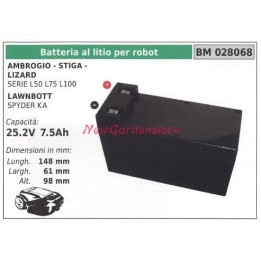 Batteria al litio per robot pr stiga lizard serie l50 75 100 lawnbott 028068 | Newgardenmac.com