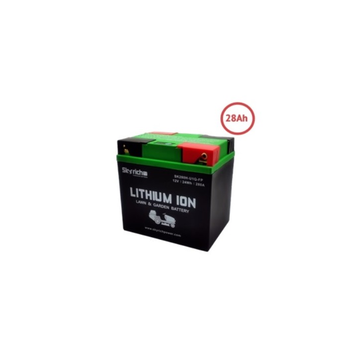 SKYRICH tracteur de pelouse batterie lithium capacité 28Ah tension 12V | Newgardenmac.com