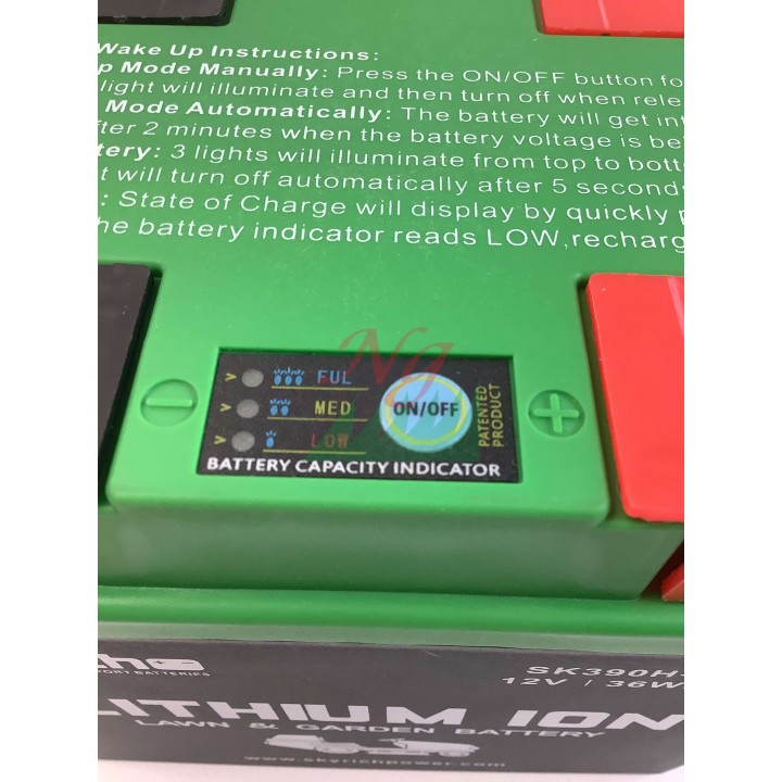 SKYRICH lawn tractor lithium battery capacity 32Ah voltage 12V | Newgardenmac.com