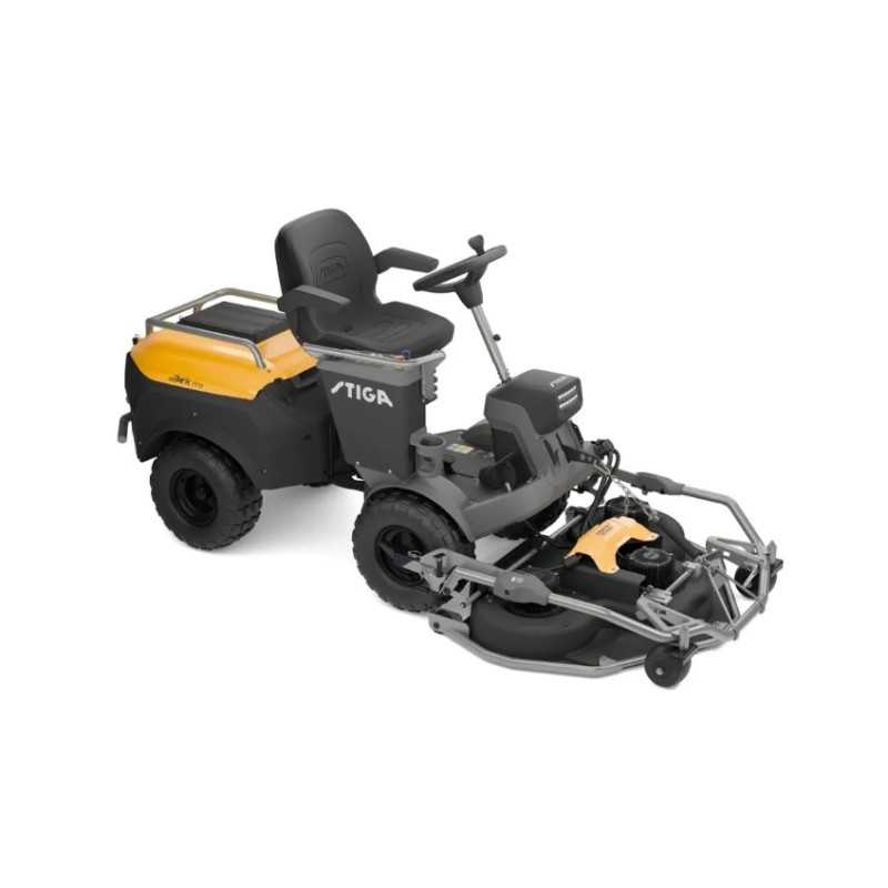 Cortacésped frontal a batería STIGA EPARK PRO con un ancho de corte de 110 cm.