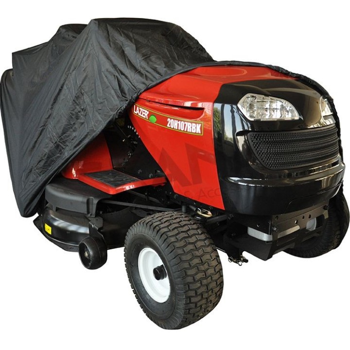 Housse de tracteur tondeuse en polyester noir, 275 x 130 x 140 cm | Newgardenmac.com