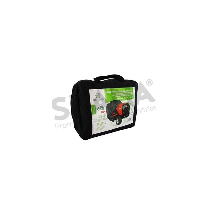 Housse de tracteur tondeuse en polyester noir, 275 x 130 x 140 cm | Newgardenmac.com