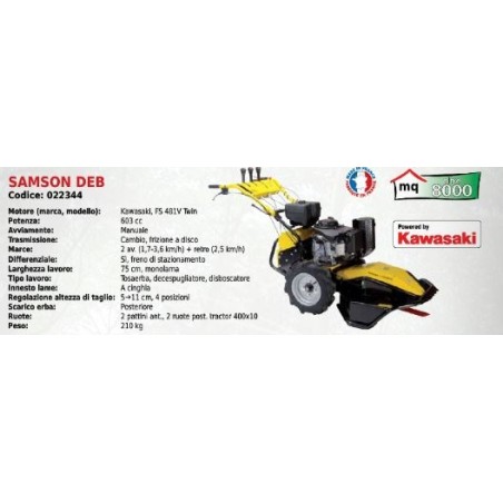 ROQUESETLECOEUR SAMSON DEB 75 cm jauge de poussée avec moteur KAWASAKI FS 481V Twin 603cc | Newgardenmac.com