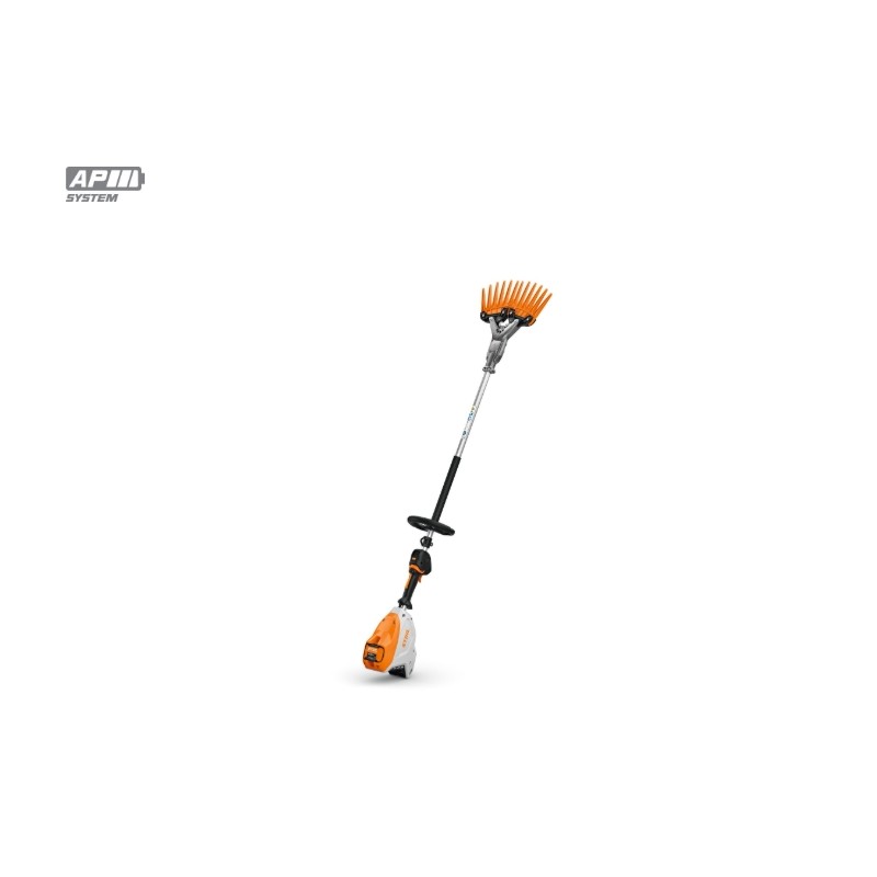 Cosechadora de aceitunas inalámbrica STIHL SBA140B de 36 V y 179 cm con pantalla LED.