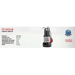 Electric submersible light water pump CT 4274 ELPUMPS 800 Watt