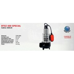 Pompe électrique submersible pour eaux usées BTSZ 400 SPECIAL ELPUMPS 1200 Watt