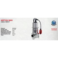 Pompe électrique submersible pour eaux usées NEPTUN INOX ELPUMPS 800 Watt