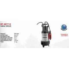 Bomba sumergible para aguas residuales BT 4877 K ELPUMPS 900 Watt | Newgardenmac.com