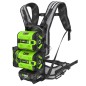 Mochila para batería EGO BHX2001 con arnés y adaptador ajustable incluidos.