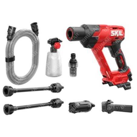Hidrolimpiadora inalámbrica SKIL 0762CA de 20 V y 24 bares, incluye manguera, 2 lanzas y botella. | Newgardenmac.com