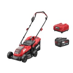 Cortacésped SKIL 0125AA de 20 V, corte de 32 cm, batería y cargador incluidos.