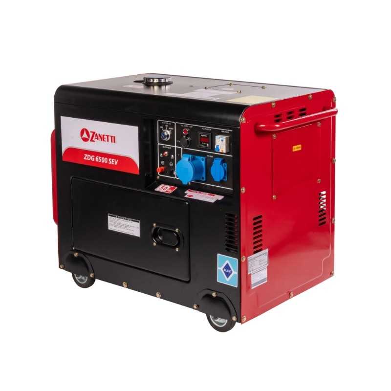 Generatore diesel aperto ZANETTI ZDG6500SEAV monofase 230V 50Hz max 4,5 kW
