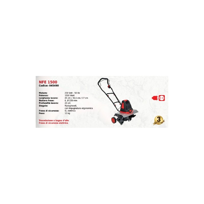 Electric saw NFE 1500 SERIES NOVATEC with 230 Volt - 50 Hz 1500 Watt motor