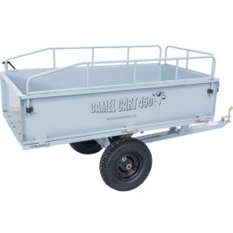 Remolque basculante metálico para tractor cortacésped, incluye laterales. | Newgardenmac.com