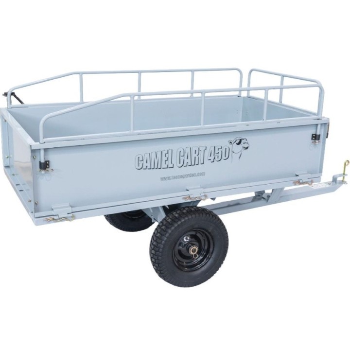 Metal tipping trailer for lawn tractor, including sides | Newgardenmac.com