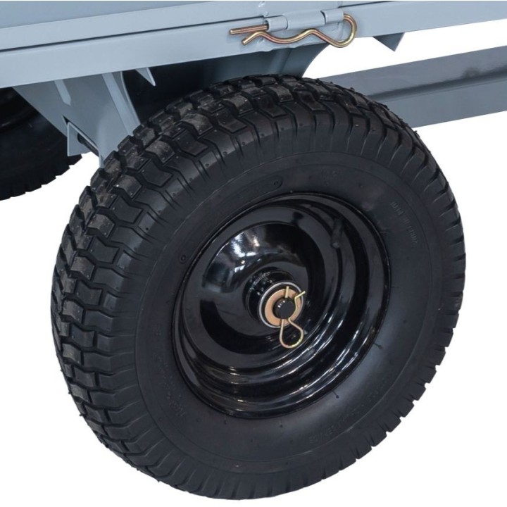Metal tipping trailer for lawn tractor, including sides | Newgardenmac.com