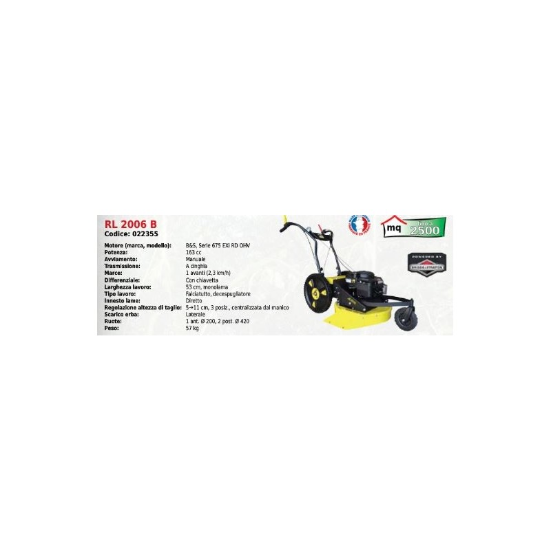 Falciatutto RL 2006 B 53 cm SERIE ROQUES ET LECOEUR con motore BRIGGS & STRATTON