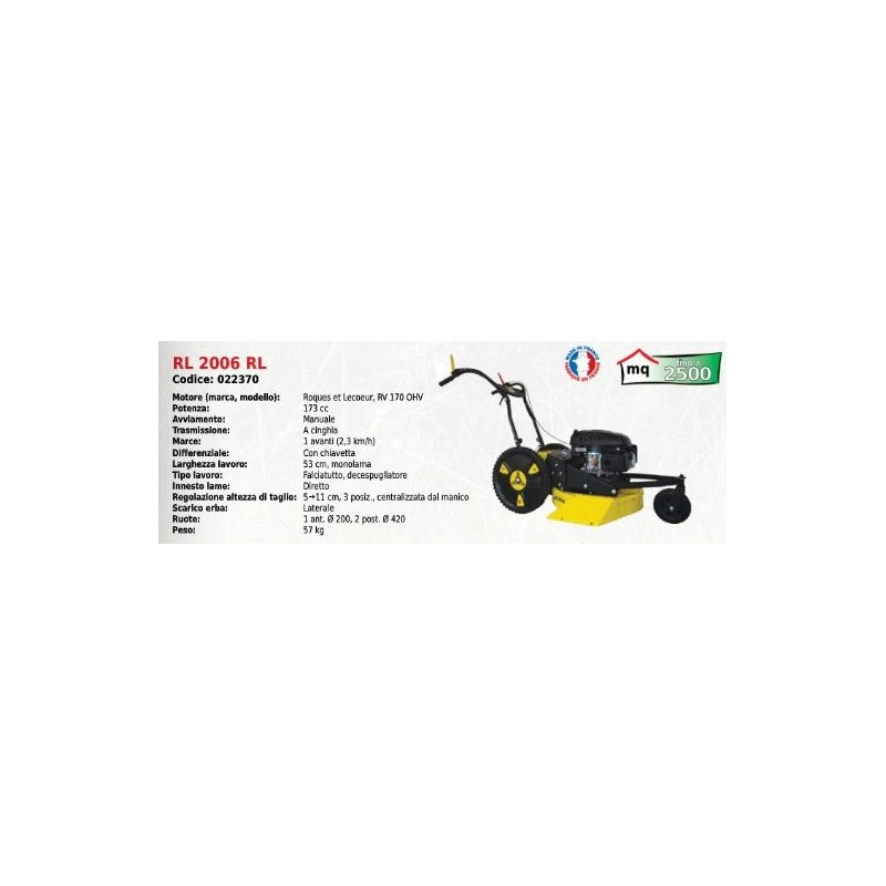 RL 2006 Segadora de 53 cm SERIE ROQUES ET LECOEUR con motor RV 170 OHV