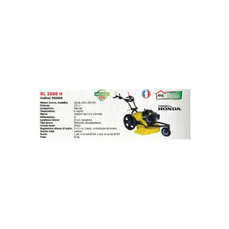 Falciatutto RL 2008 H 53 cm SERIE ROQUES ET LECOEUR con motore HONDA 201 cc