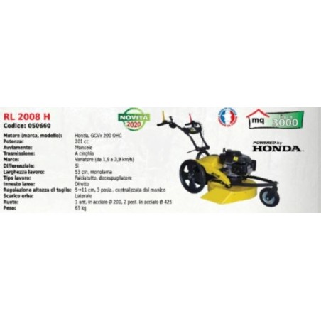 RL 2008 RL 53 cm SERIE ROQUES ET LECOEUR Sichelmäher mit HONDA 201 cc Motor | Newgardenmac.com