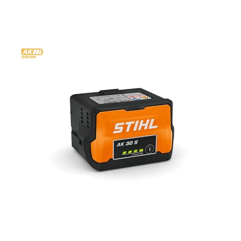 Batería de iones de litio STIHL AK30S de 36 V y 2,5 Ah con indicador LED para motosierra y desbrozadora.