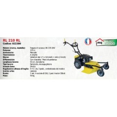 RL 210 RL 53 cm SERIE ROQUES ET LECOEUR segadora hoz con motor RV 225 OHV 223 cc | Newgardenmac.com