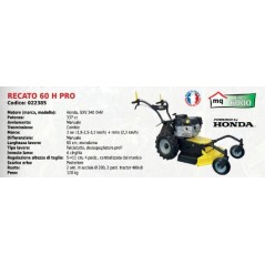 ROQUESETLECOEUR RECATO 60 H PRO 60 cm mower with HONDA GXV 340 337 cc engine | Newgardenmac.com