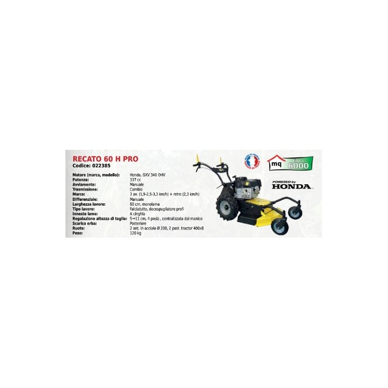 Falciatutto ROQUESETLECOEUR RECATO 60 H PRO 60 cm con motore HONDA GXV 340 337cc