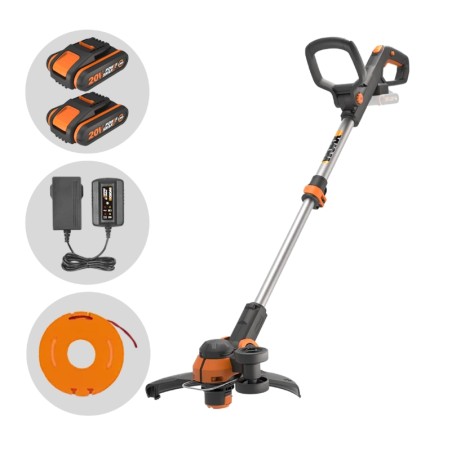 WORX WG163E 20V 2.0 Ah Akku-Trimmer mit 2 Akkus und Ladegerät | Newgardenmac.com