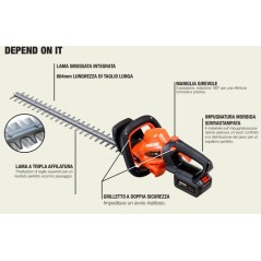 ECHO DHC-310 40V cordless hedge trimmer, 60.4 cm blade length, rotating handle | Newgardenmac.com