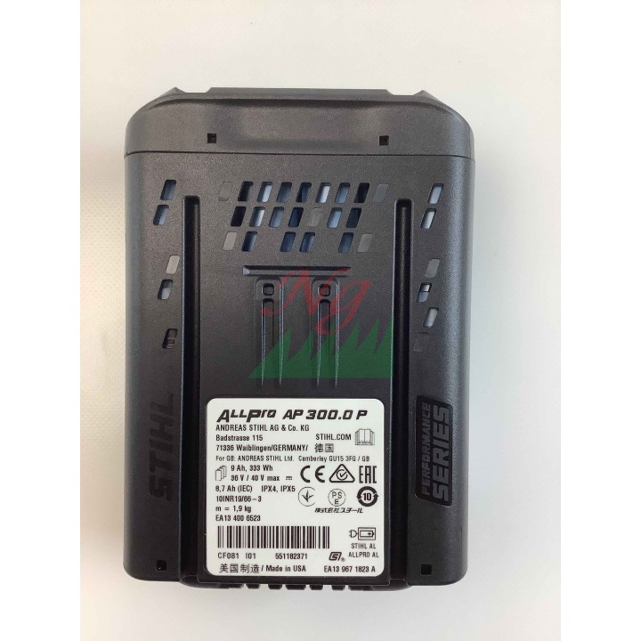 Batteria al litio STIHL ALLPRO AP300P max 40V 333Wh Tabless - Power Boost | Newgardenmac.com