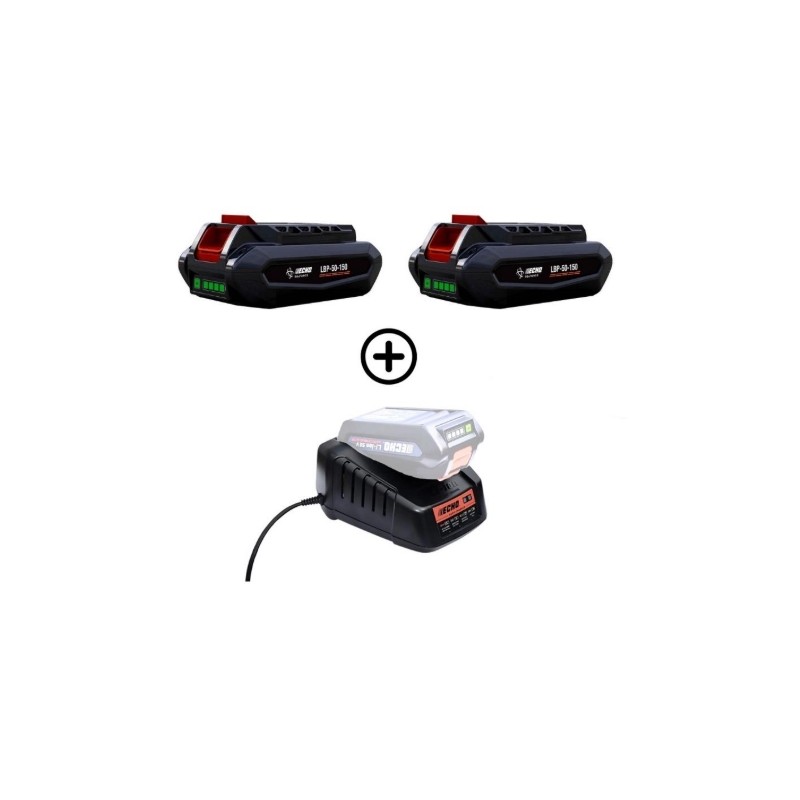 Kit de 2 baterías LBP56V125 de 126 Wh y 2,5 Ah + cargador rápido DBC-560 de 56 V ECHO